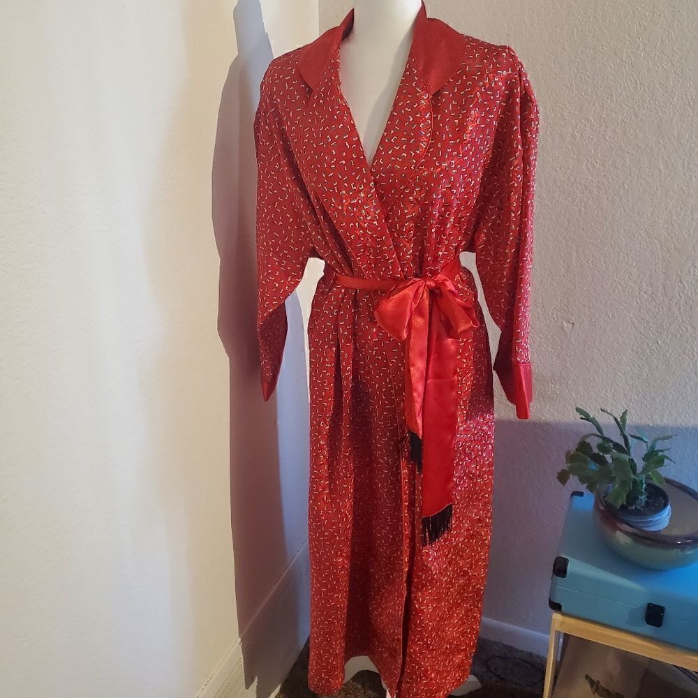 Victoria's Secret Red Vintage Satin Robe. S